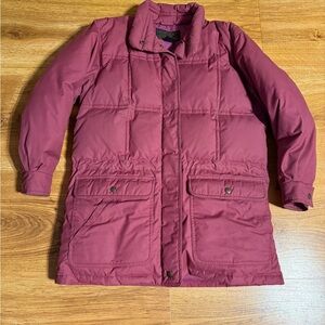 Vintage Eddie Bauer Puffer Coat Womens Small Pink Down Long Line Parka Quilted